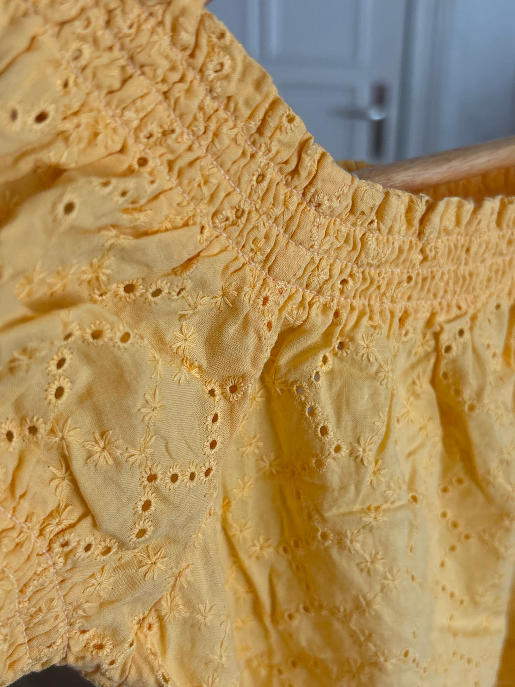 The Yellow Broderie cropped Top Size M