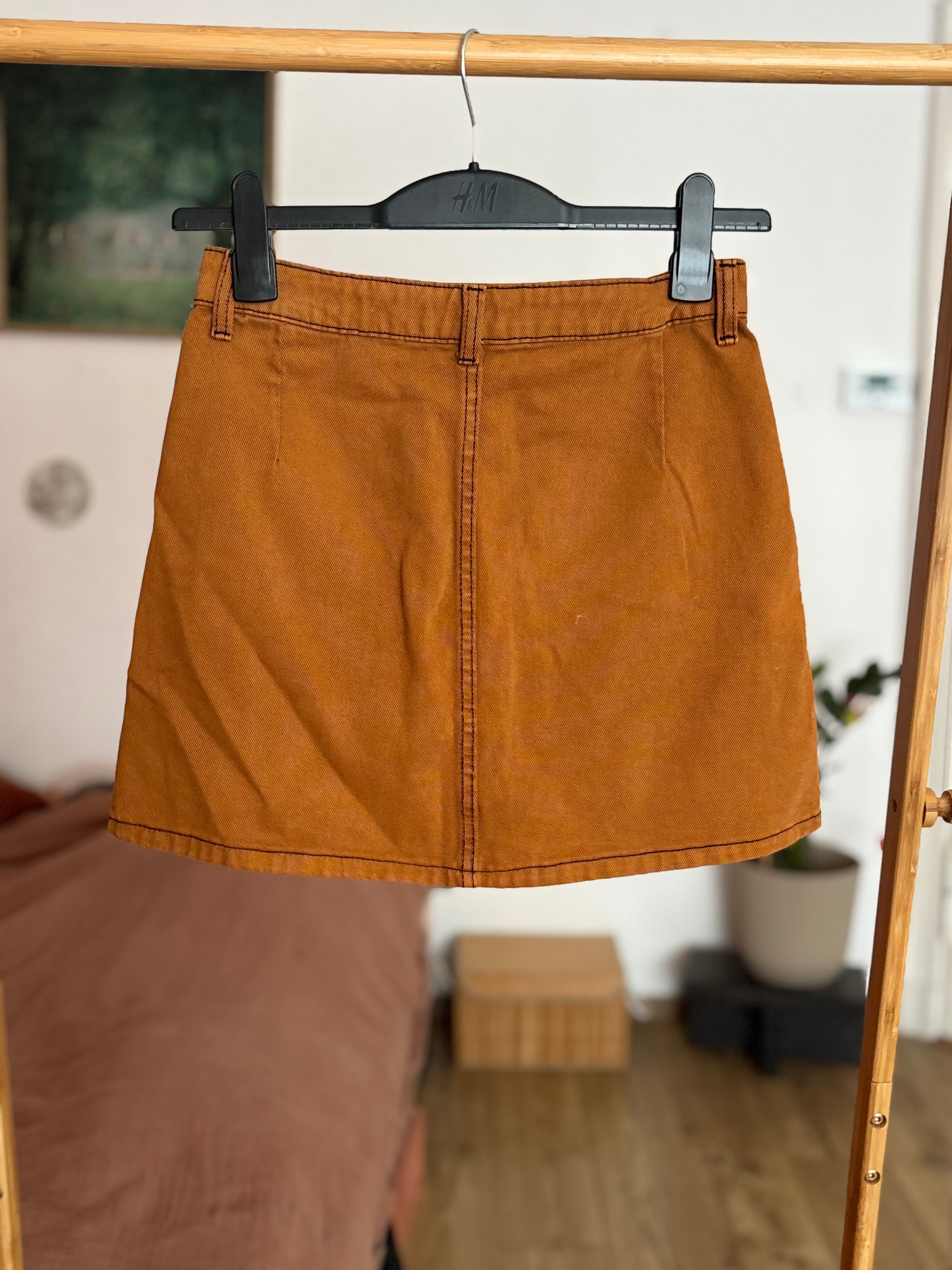 The Brown Mini Jeans Skirt Size S