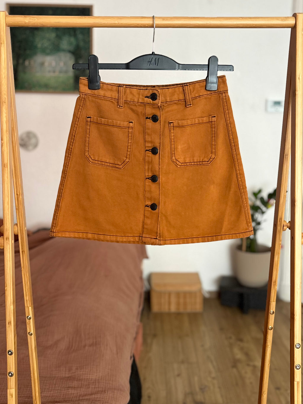 The Brown Mini Jeans Skirt Size S