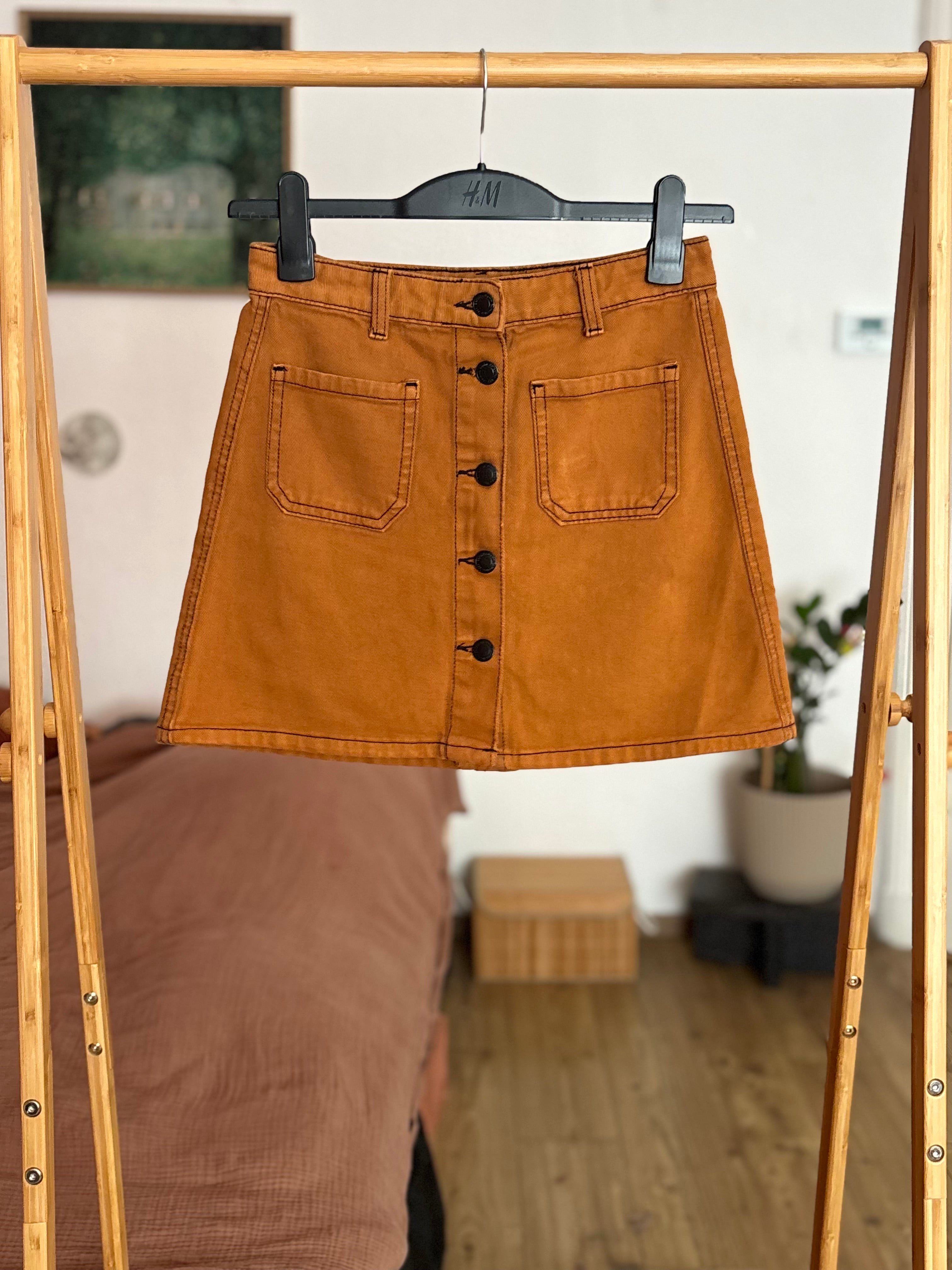 The Brown Mini Jeans Skirt Size S